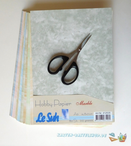 Marmor-Karton A5 - 80 Blatt - in 10 Farben