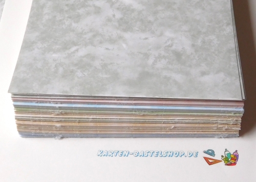 Marmor-Karton A5 - 80 Blatt - in 10 Farben