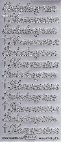 Sticker - Einladung zur Kommunion - silber - 497