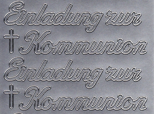 Sticker - Einladung zur Kommunion - silber - 497