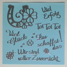 JEJE-Sticker - Viel Glck + weitere Texte - silber - 3945