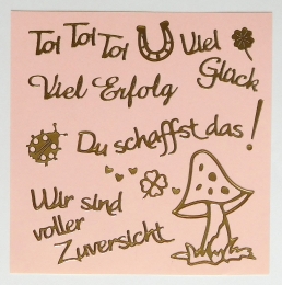 JEJE-Sticker - Viel Glck + weitere Texte - gold - 3945