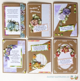 Das kleine Bastelset Geburtstagsgre fr 6 Karten (mit Schneidebgen)