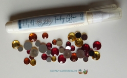 Stasssteine - rund - rot-gelb - 360 Stck - Schmucksteine