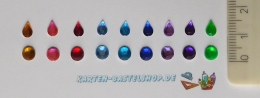 Stasssteine - rund und tropfenfrmig - bunt - ca.800 Stck - Schmucksteine