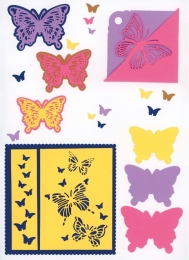 Stanz-Schablone - Flutter Flair - Schmetterlinge - Berries Beauties (6 Teile)