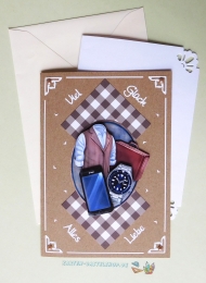 3D-Karte - Viel Glck / Alles Liebe / Mnnerkarte - Nr.583 - Handarbeit