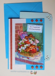 3D-Karte - Ein friedliches Weihnachtsfest - Nr.585 - Handarbeit