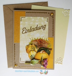 3D-Karte - Einladung / Herbst - Nr.630 - Handarbeit