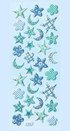 Softysticker Mond & Sterne 2 t�rkis-eisblau von HobbyFun