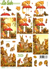 3D-Stanzbogen Tiere im Herbst von LeSuh (680.016)