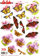3D-Stanzbogen Schmetterlinge von LeSuh (680.006)