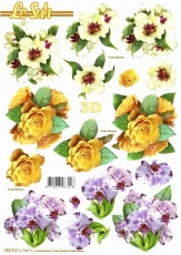 3D-Stanzbogen Blumen von LeSuh (680.014)