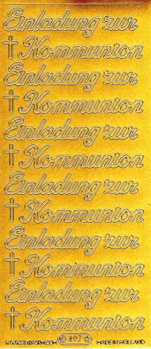 Sticker - Einladung zur Kommunion - gold - 497