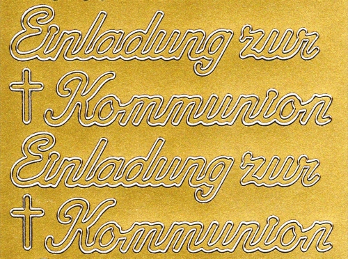 Sticker - Einladung zur Kommunion - gold - 497