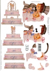 3D-Bogen Brautpaar und Torte von LeSuh (416934)
