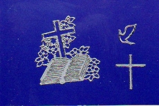 Sticker - Bibel und Kreuz - silber - 895
