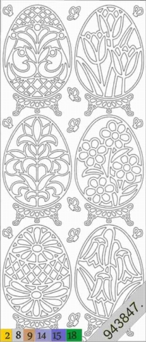 Sticker - Ostern - silber - 899