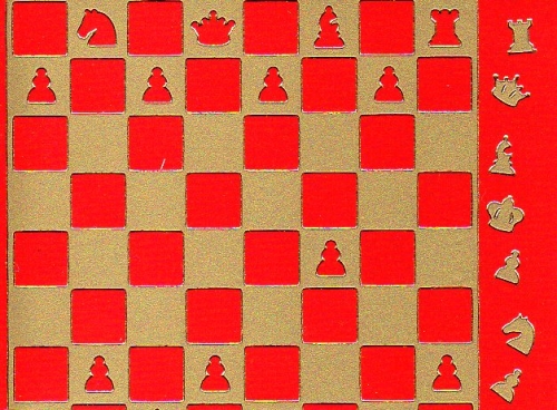 Sticker - Mhle, Dame, Schach - gold - 1219