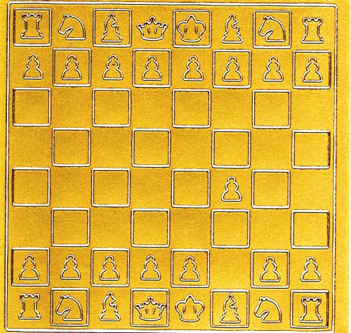 Sticker - Mhle, Dame, Schach - gold - 1219
