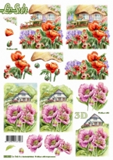 3D-Stanzbogen Blumen am Haus von LeSuh (680.083)