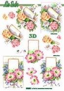 3D-Stanzbogen Metallic Blumen von LeSuh (600.005)