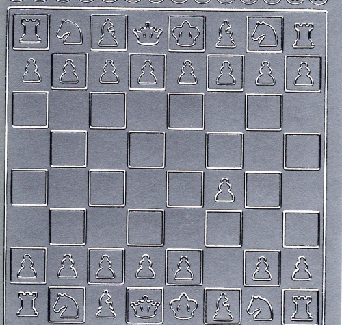 Sticker - Mhle, Dame, Schach - silber - 1219