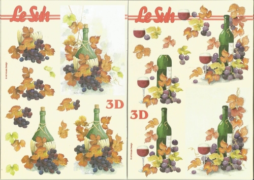 3D-Buch A5 Wein und Blumen von LeSuh (345640)