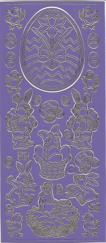 Sticker - Ostern - violett-gold - 881