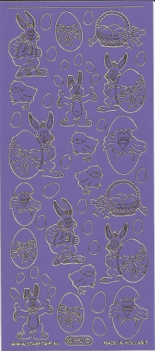 Sticker - Ostern - violett-gold - 880