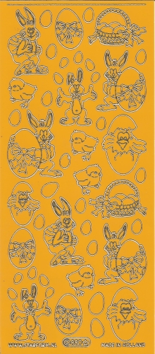 Sticker - Ostern - gelb-gold - 880