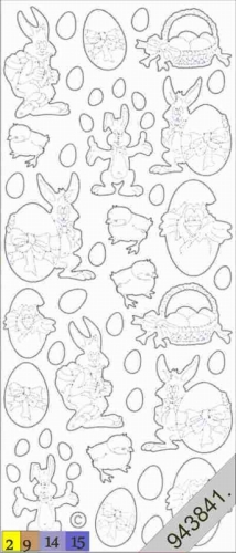 Sticker - Ostern - gelb-gold - 880