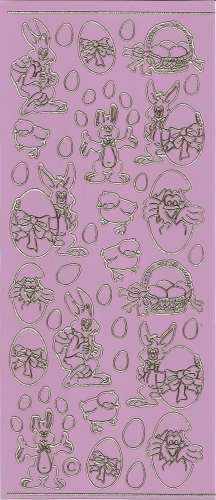 Sticker - Ostern - flieder-gold - 880