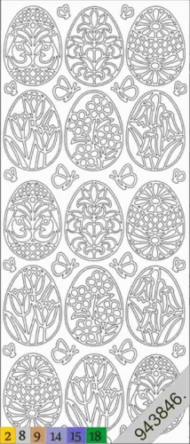 Sticker - Ostern - gelb-gold - 898