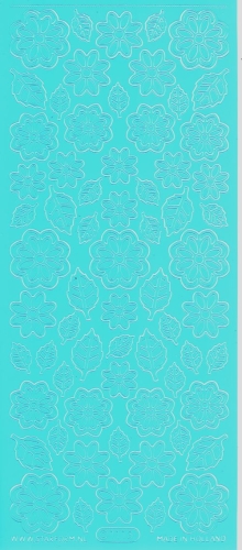 Sticker - Blumen 19 - hellblau - 1113