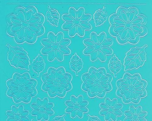 Sticker - Blumen 19 - hellblau - 1113