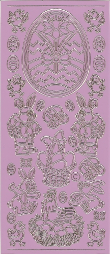 Sticker - Ostern - flieder-gold - 881