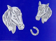 Sticker - Pferde - silber - 1008