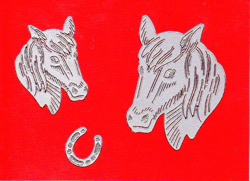 Sticker - Pferde - silber - 1008