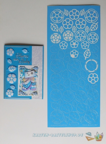 Sticker - Blumen - hellblau - 1114