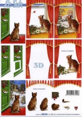 3D-Bogen Weihnachtskatze von LeSuh (650010)