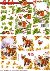 3D-Bogen Vogel und Fuchs im Winter von LeSuh (650005)