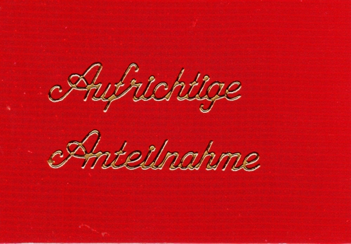 Sticker - Aufrichtige Anteilnahme - gold - 419
