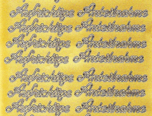 Sticker - Aufrichtige Anteilnahme - gold - 419