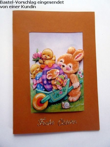 3D-Bogen Osterhase mit Schubkarre von LeSuh (4169986)