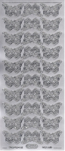 Sticker - Schmetterlinge 2 - silber - 822
