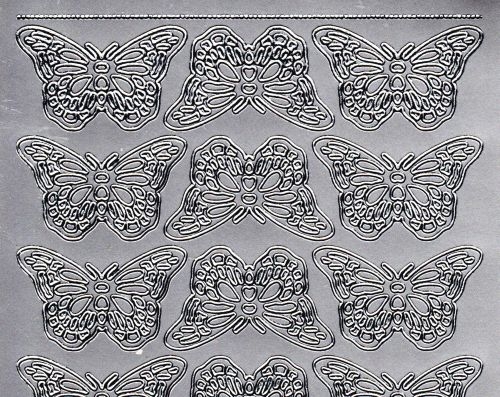 Sticker - Schmetterlinge 2 - silber - 822