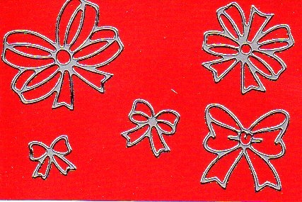Sticker - Schleifen 1 - silber - 1111