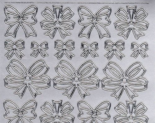 Sticker - Schleifen 1 - silber - 1111