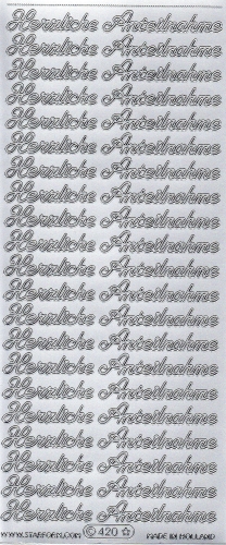 Sticker - Herzliche Anteilnahme - silber - 420